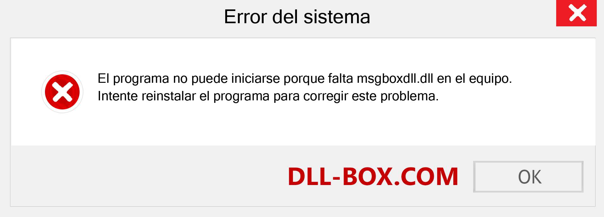 ¿Falta el archivo msgboxdll.dll ?. Descargar para Windows 7, 8, 10 - Corregir msgboxdll dll Missing Error en Windows, fotos, imágenes